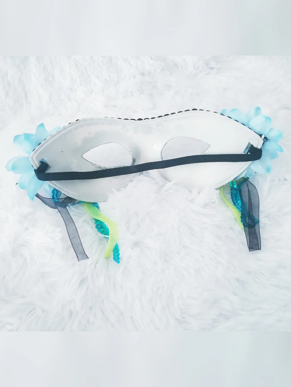 Blue Floral Lace Eye Mask - Women's Accessory